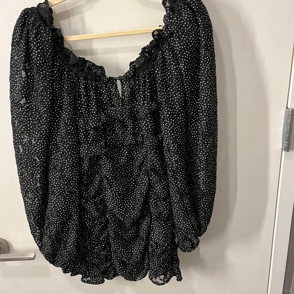 For Love & Lemons Leila Polka Dot Lace Ruched Mini Dress Size Small - Picture 8 of 10